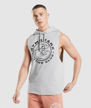 Bluzy Z Kapturem Męskie Gymshark Legacy Drop Arm Głęboka Szare | PL 3606YXF